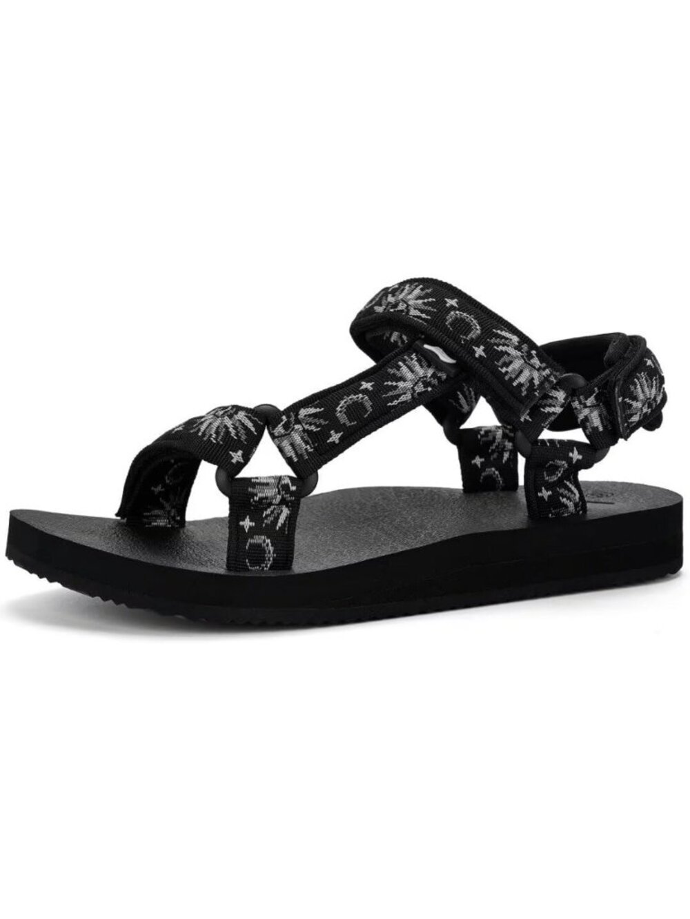 Women's Black Sun Arch Yoga Mat Insole Light Weight Outdoor Hiking Sandal Shoes